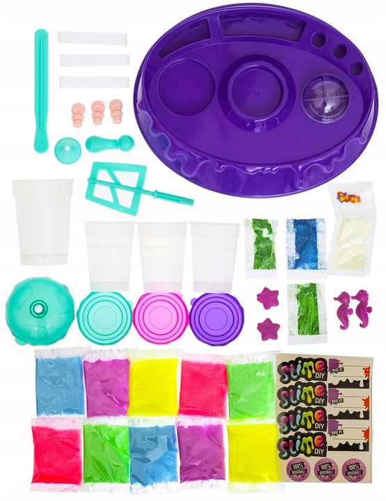 FABRYKA SLIME GLUTY DUŻY ZESTAW BROKAT SOSLIME FABRYKA DO ROBIENIA GLUTÓW