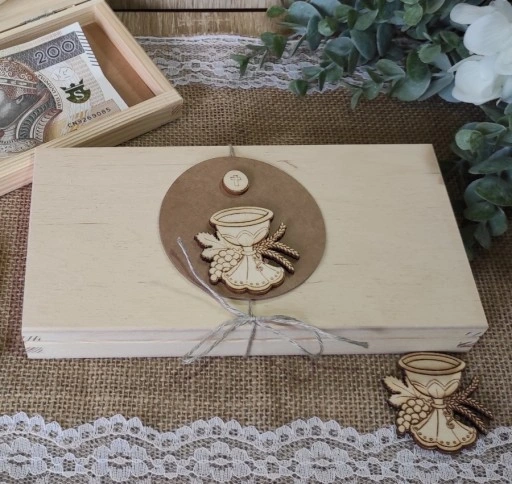 Pudełko koperta Pamiątka I Komunii pudełko na pieniądze czekoladownik