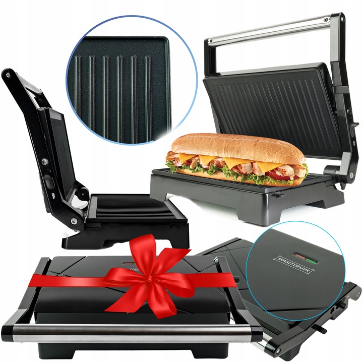 OPIEKACZ DO KANAPEK PANINI TOSTER ROZKŁADANY GRILL 2w1 NON-STICK Duży XXL