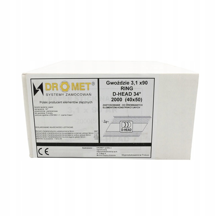 Gwoździe do gwoździarki 3,1x90 pierścieniowe 2tys.