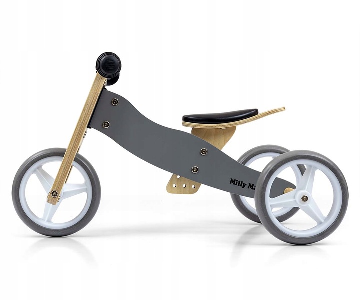 JAKE ROWER DREWNO BIEGOWY 2-3 KOŁA 3W1 GRAY GRAFIT POJAZD LEKKI ROŚNIE 12M+