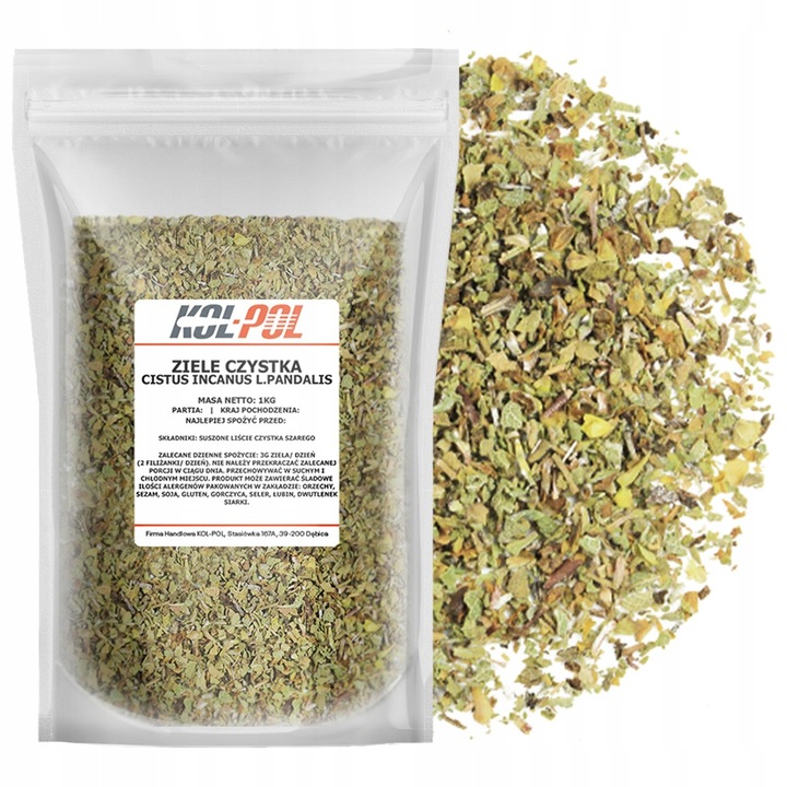 CZYSTEK SUSZONY 1kg Cistus Incanus ziele czystka herbata jakość Kol-Pol