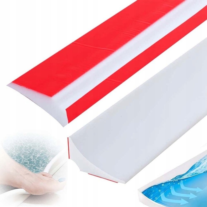 2M SAMOPRZYLEPNA LISTWA ZATRZYMUJĄCA WODĘ DO WANNY, LISTWA WYKOŃCZENIOWA