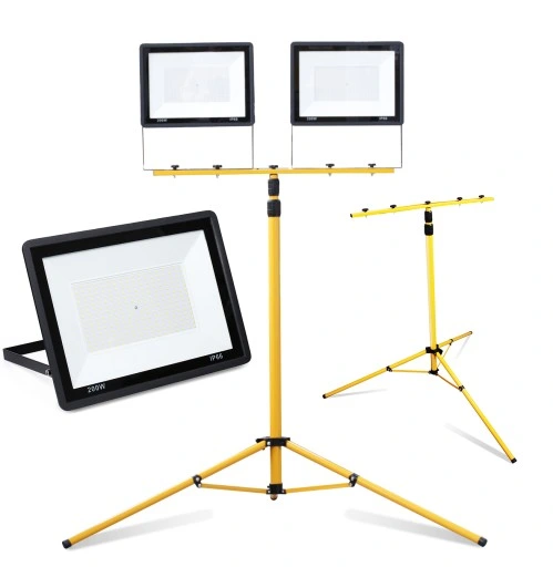 2x NAŚWIETLACZ LED 200W HALOGEN LAMPY 400W + STATYW BUDOWLANY 2M