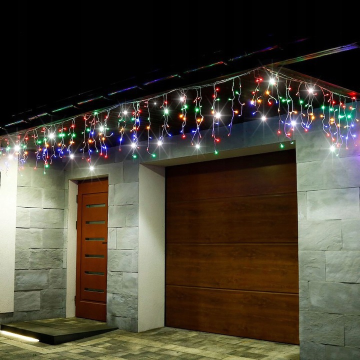 KURTYNA GIRLANDA SOPLE LAMPKI 500 LED 22,5M MULTIKOLOR + FLASH OŚWIETLENIE