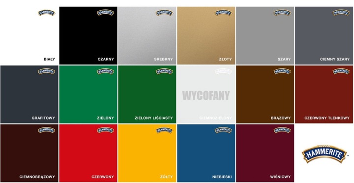 HAMMERITE Farba do metalu bezpośrednio na rdzę 0,7L WSZYSTKIE KOLORY