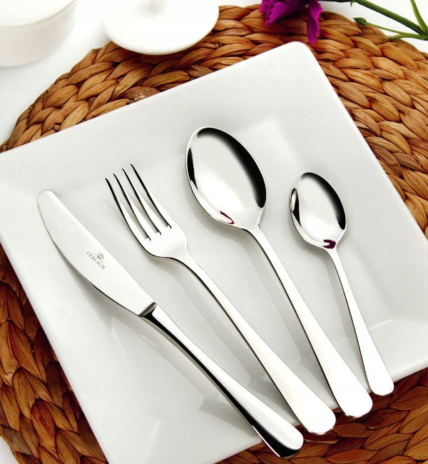 GERLACH FLOW SZTUĆCE 60EL POŁYSK PUDEŁKO 12 OS STAL NIERDZEWNA ZMYWARKA