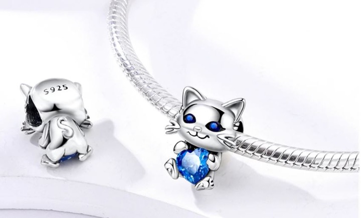 Charms Zawieszka Kot Charmsy Kotek Zawieszki do bransoletek Srebro s925