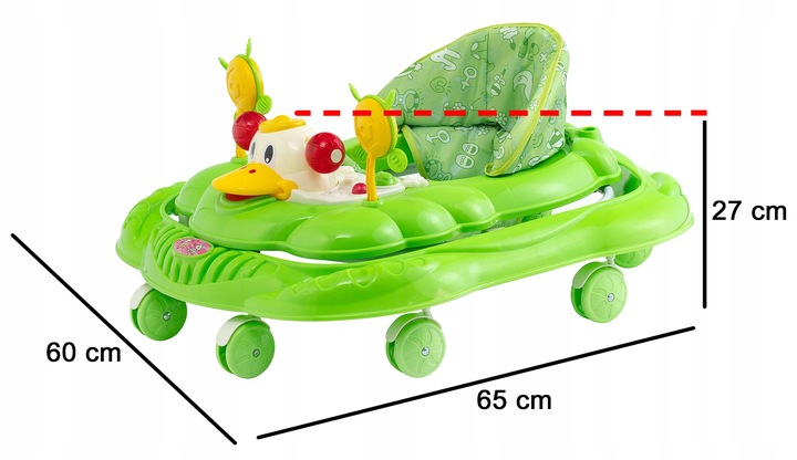 INTERAKTYWNY CHODZIK JEŹDZIK DLA DZIECI SKŁADANY 3 KOLORY KACZUSZKA