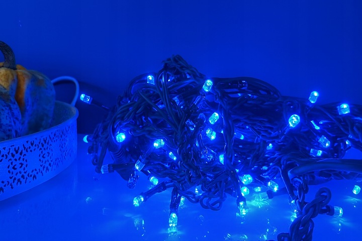 Sople 440 LED Girlanda Niebieska Flash Zewnętrzna IP44 31,7m gruby przewód