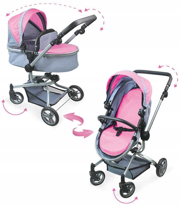 Wózek dla lalek 2w1 gondola i spacerówka