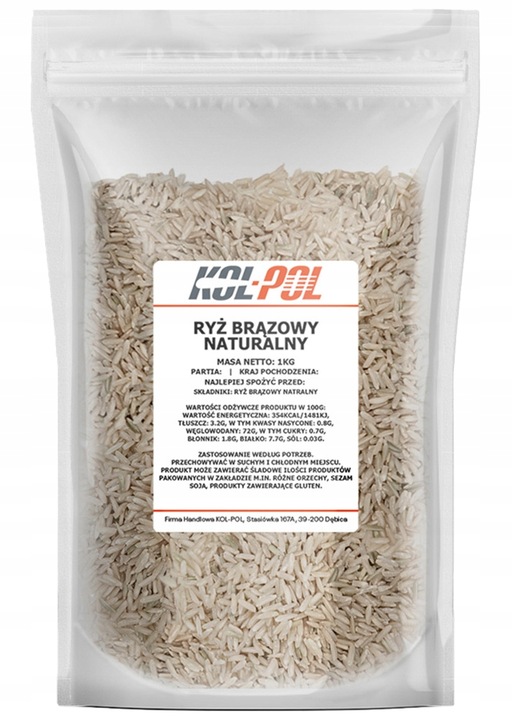 RYŻ BRĄZOWY 5kg Naturalny wysoka jakość | Kol-Pol