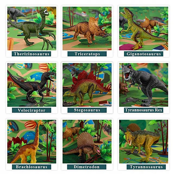 DUŻY ZESTAW FIGURKI DINOZAUR + MATA JURASSIC WORLD