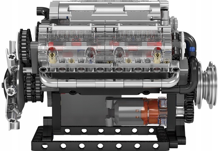 KLOCKI MOULD KING 10088 MODEL SILNIKA V8 OŚMIOCYLINDROWY SILNIK BENZYNOWY