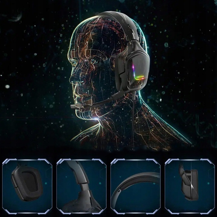 ONIKUMA K20 SŁUCHAWKI GAMINGOWE NAUSZNE PRZEWODOWE Z MIKROFONEM DO PC RGB