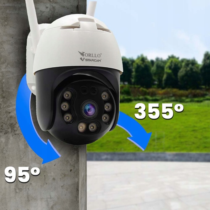Kamera WiFi IP 8 Mpx 4K Zewnętrzna Obrotowa Bezprzewodowa ORLLO Z20 CHMURA