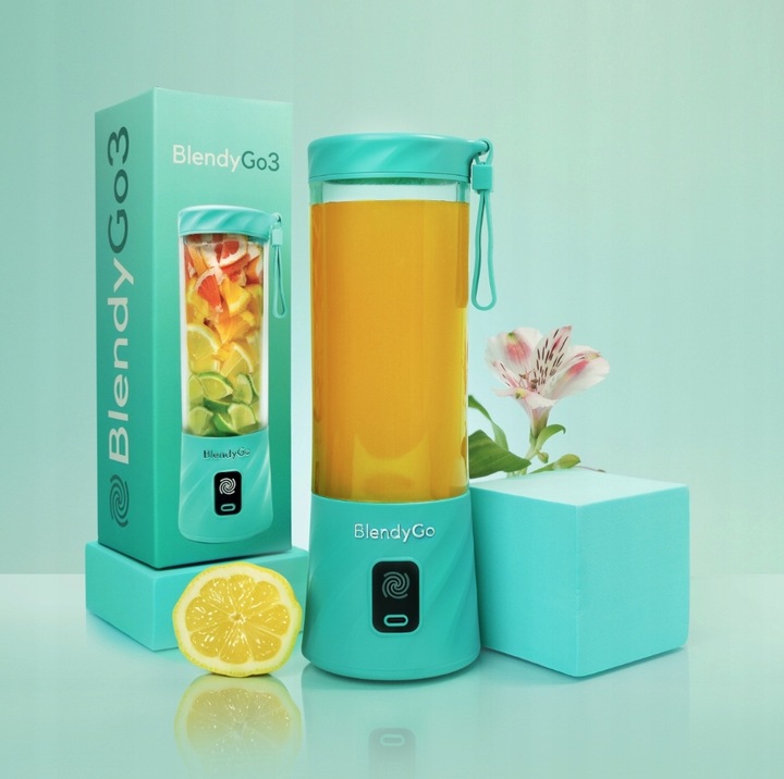 Blender bezprzewodowy BlendyGo 3 550ml USB Miętowy
