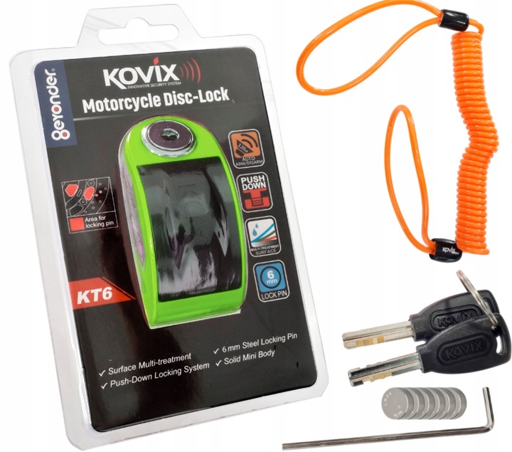 Blokada tarczy hamulcowej z alarmem KOVIX KT6/KD6