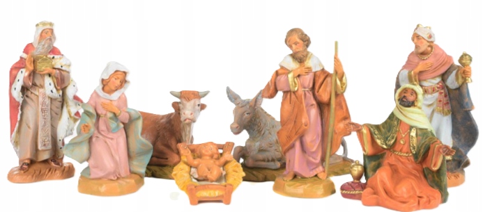 FIGURY DO SZOPKI BOŻONARODZENIOWEJ ŚWIĄTE ORYGINALNE FONTANINI 8 SZTUK 12CM