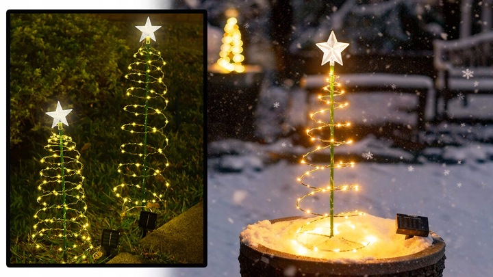 Choinka led lampki zewnętrzne ozdoba świetlna świąteczna do ogrodu 80 cm