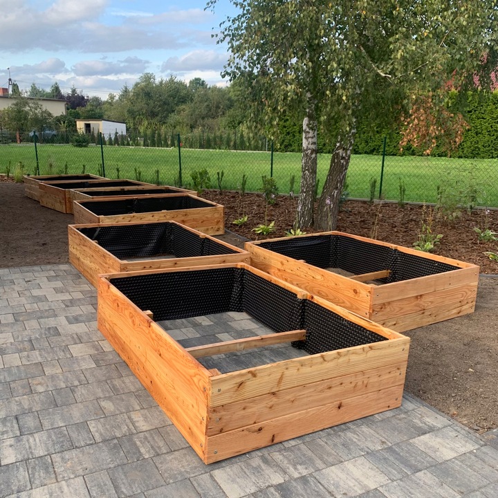 Grządka podwyższona GP12, 200x100x27, modrzew, śruby