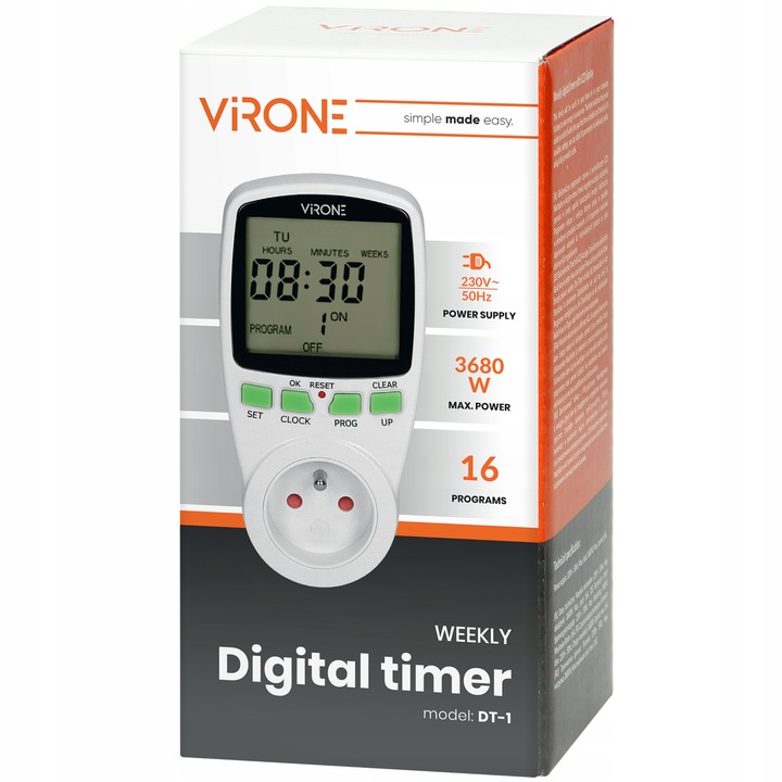 PROGRAMATOR CZASOWY WŁĄCZNIK WYŁĄCZNIK CYFROWY TIMER LCD HARMONOGRAM 7 DNI