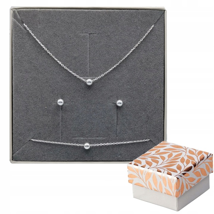 KOMPLET SREBRNY 3W1 ANKIER I KULKA 4MM KULECZKI SREBRO 925