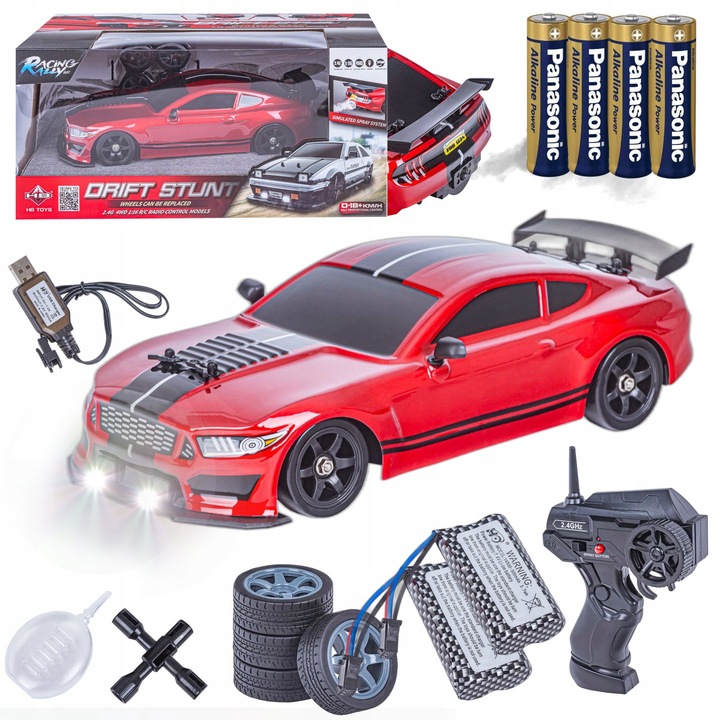 Auto Drift DUZY Samochód ZDALNIE STEROWANY na PILOTA 2.4Gz RC LED DYM 4x4
