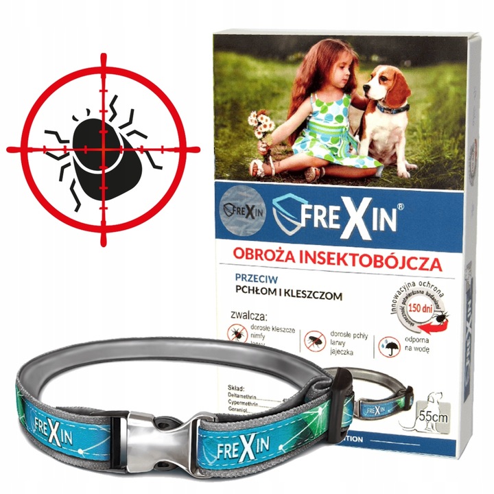 Obroża na pasożyty FREXIN dla Psów - 55 cm