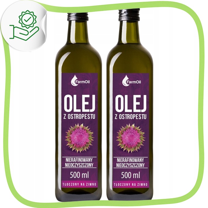 Olej z ostropestu tłoczony na zimno na wątrobę naturalny zdrowy 1L 2x500ml