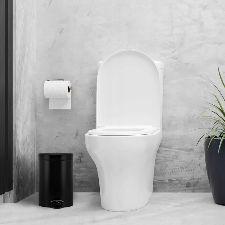 Kosz na śmieci łazienkowy pojemnik czarny elegancki wytrzymały uniwersalny