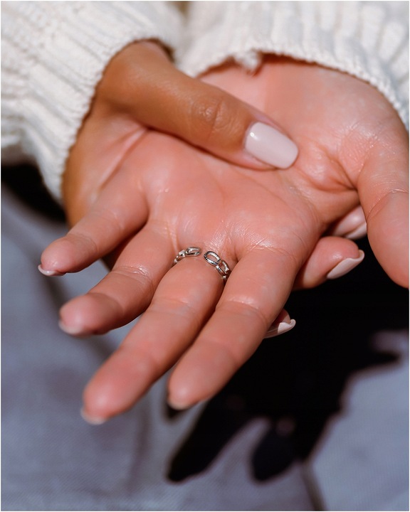 Pierścionek damski REGULOWANY PANCERKA wąski stal