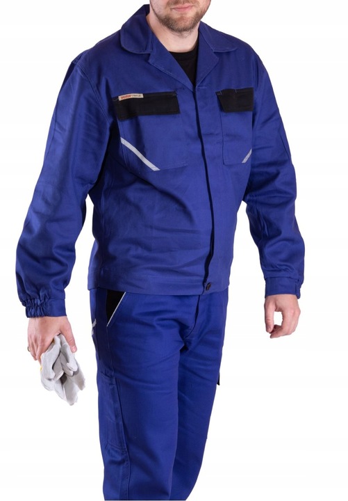Spodnie robocze ochronne Bawełna 100% do pracy z odblaskami niebieskie r 54