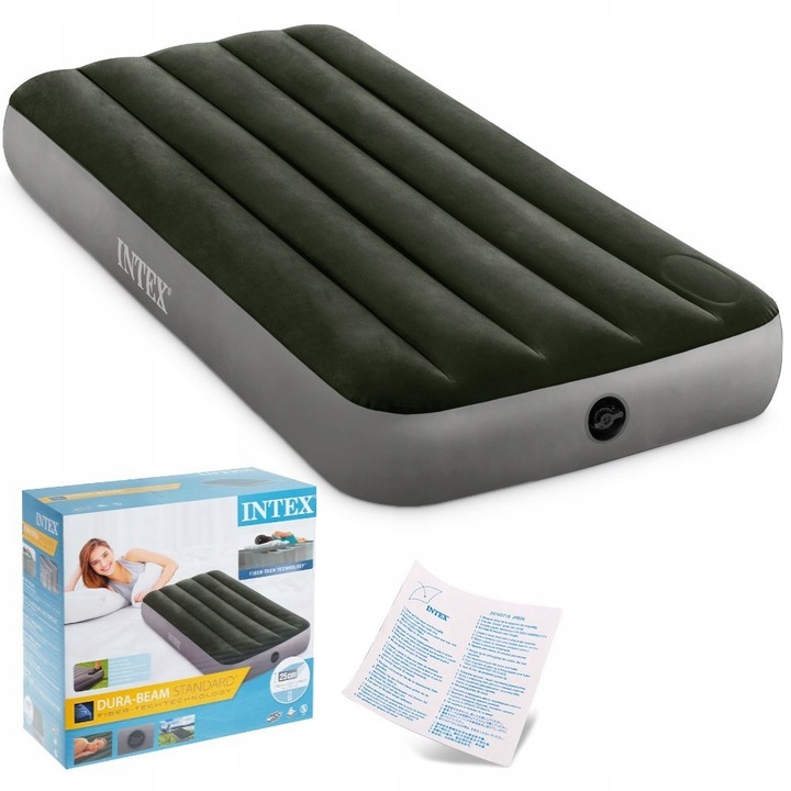 MATERAC DMUCHANY INTEX Z POMPKĄ ŁÓŻKO JEDNOOSOBOWY