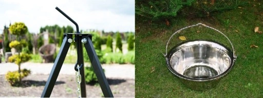 KOCIOŁEK WĘGIERSKI NIERDZEWNY 8L STOJAK POKRYWKA