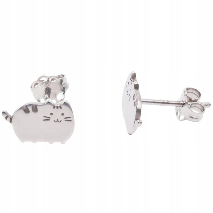 Kolczyki srebrne kot z bajki, kotek , Srebro925