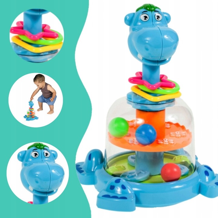 BĄCZEK INTERAKTYWNY SPINNER HIPCIO KARUZELKA Z KULECZKAMI DZIECI NA ROCZEK