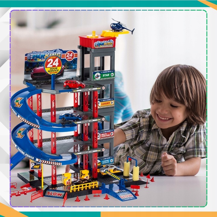 PARKING SAMOCHODOWY GARAŻ ZABAWKA DUŻY WIELOPOZIOMOWY WINDA STACJA MYJNIA