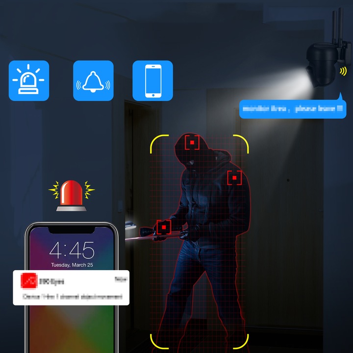 ZEWNĘTRZNA OBROTOWA KAMERA IP 3MP 2K WIFI6 2.4G&5G A-1008
