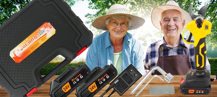 SEKATOR AKUMULATOROWY ELEKTRYCZNY NOŻYCE SEKATOR OGRODOWY MOCNY 2x 24V