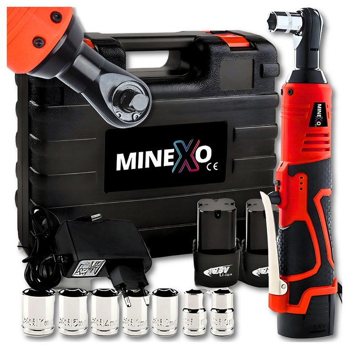 KLUCZ UDAROWY AKUMULATOROWY GRZECHOTKA 16,8V + 2x BATERIA + 7 NASADEK 3/8