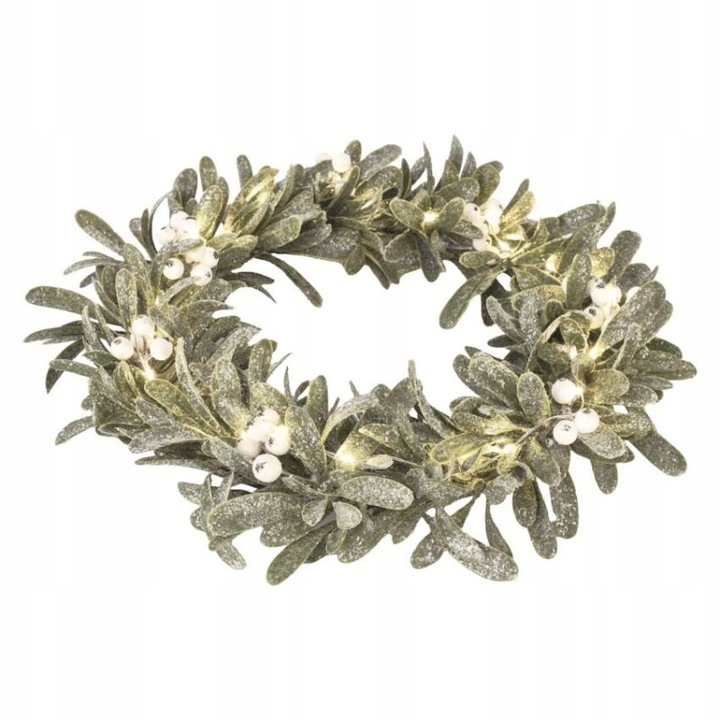 Dekoracje - wianek jemioła 25 LED, 3xAA, ciepła biel, IP20, timer EMOS