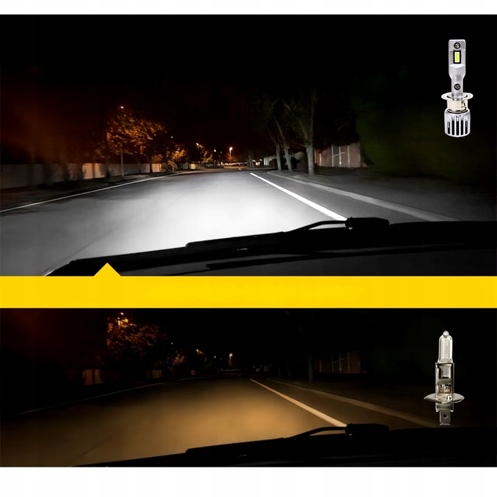 ŻARÓWKI H1 LED HOMOLOGACJA ŻARÓWKA H1 LED NAJMOCNIEJSZE H1 MOCNE CANBUS
