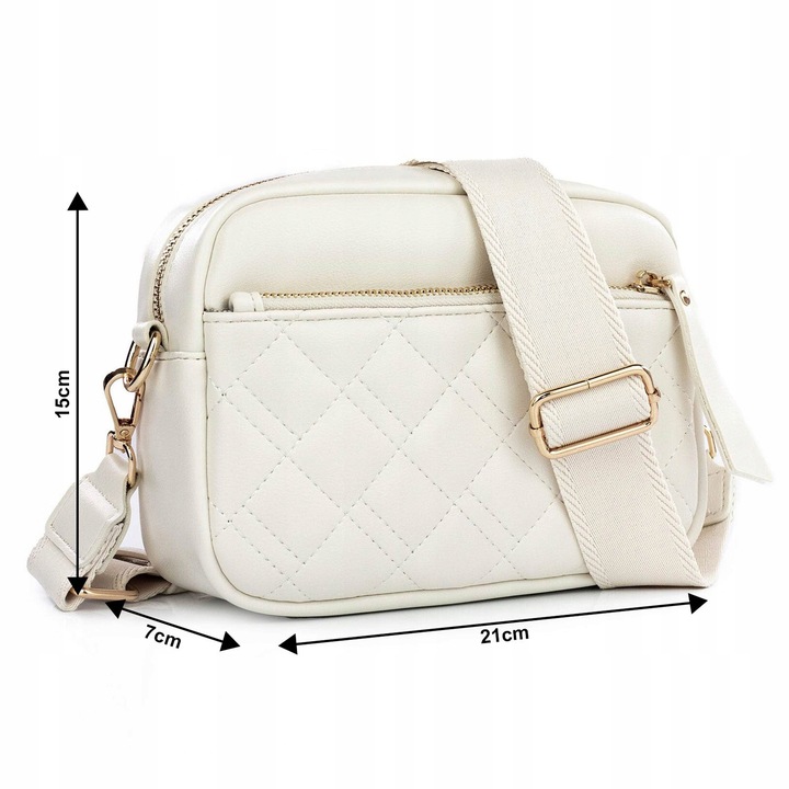 Alessio TOREBKA Damska CROSSBODY PIKOWANA na ramię PASEK QUILTED