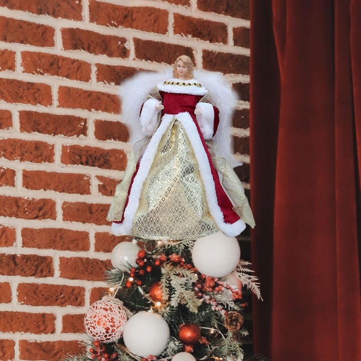 Topper z drzewa anioła, dekoracja świąteczna, figurka anioła do sypialni,