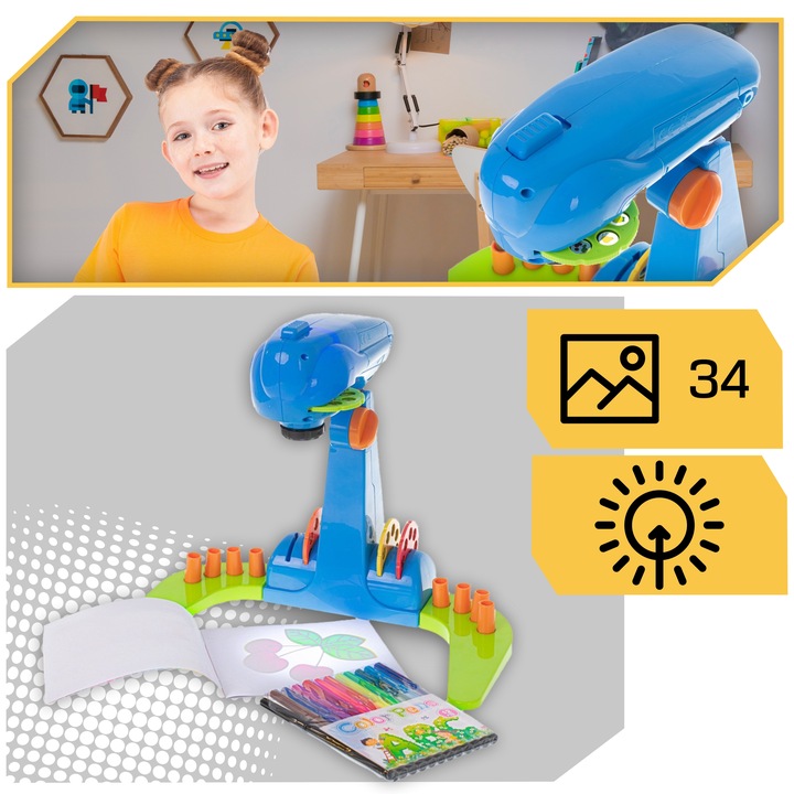 Projektor Rzutnik do Nauki Rysowania ze Slajdami Podświetlany Regulowany