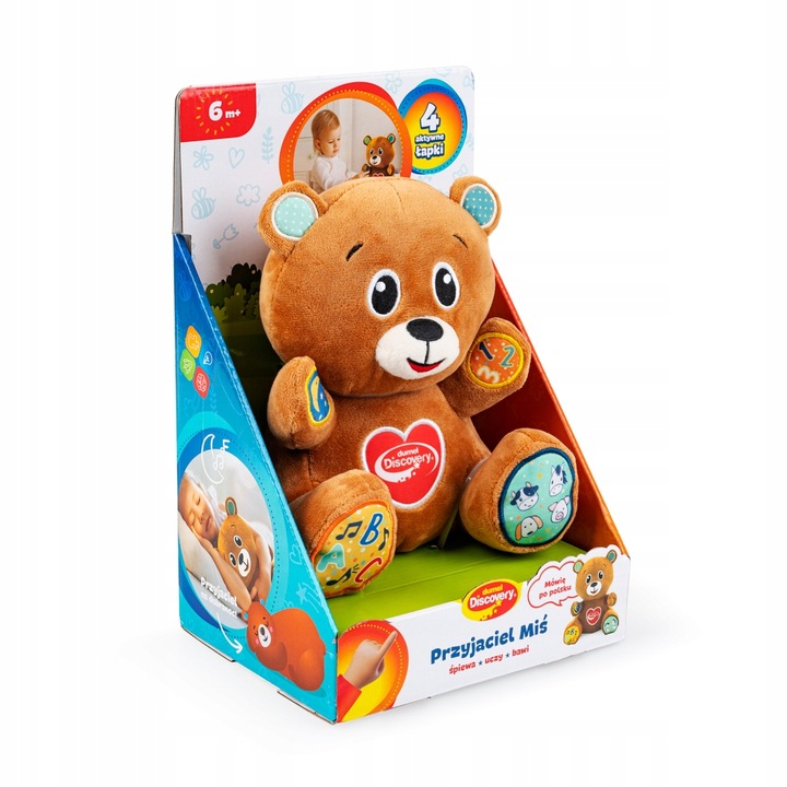 DUMEL ZABAWKA INTERAKTYWNA EDUKACYJNA PRZYJACIEL MIŚ NAUKA 12M+