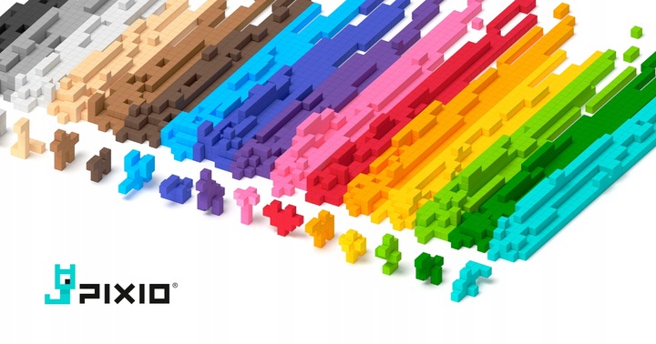 KLOCKI MAGNETYCZNE PIXIO 16 ELEMENTÓW WHITE COLOR