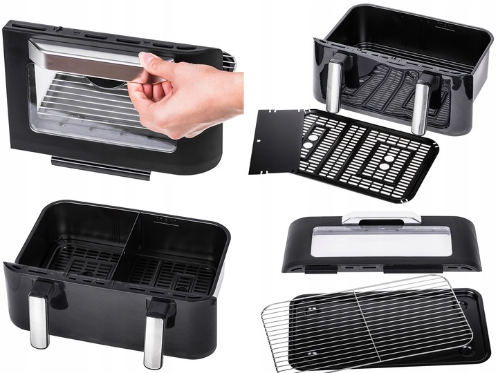 PIEKARNIK FRYTKOWNICA BEZTŁUSZCZOWA 2 KOSZE 8L/2500W 4 URZĄDZENIA W 1