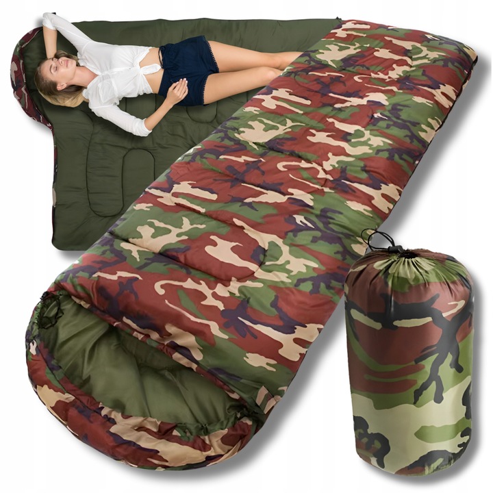 Śpiwór turystyczny dziecięcy dla dorosłych dziecka pod namiot ciepły kaptur
